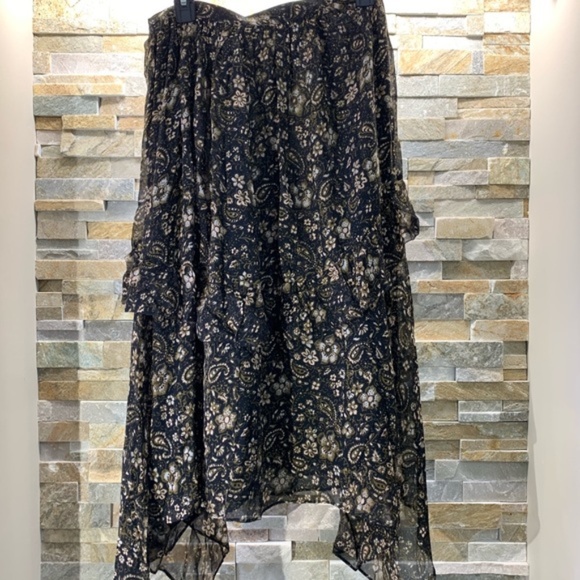 Ulla Johnson Torri Handkerchief Hem Paisley Skirt - Picture 3 of 8